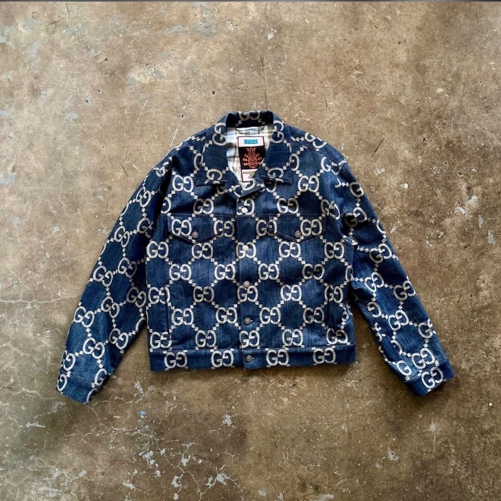 Gucci Navy Monogram Denim Jacket